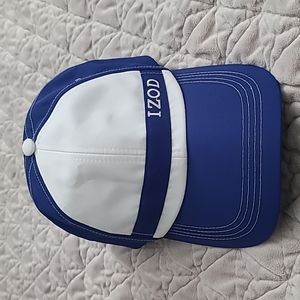 IZOD Embroidered Blue/White Golf Hat Cap One Size Flex Fit